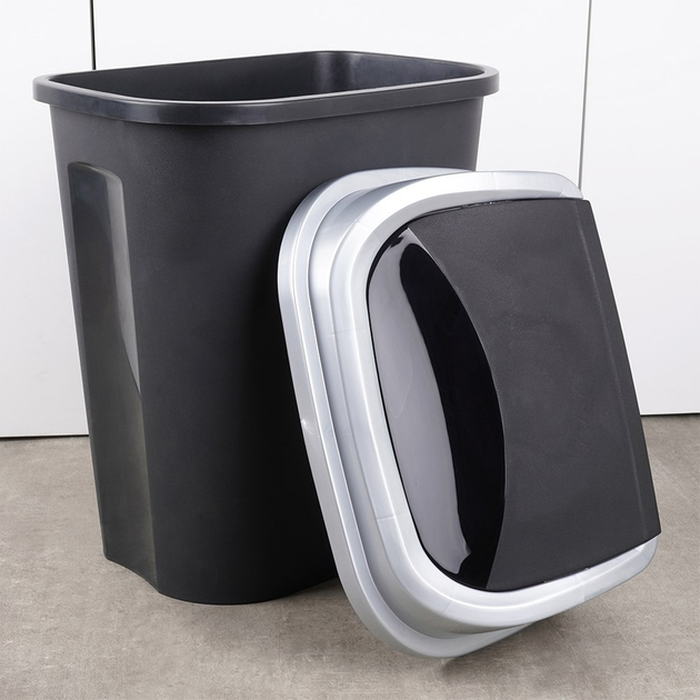 Kosz na śmieci Vilde plastikowy 50 l Czarny (8720573809542) - obraz 7