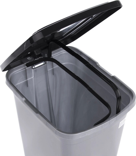 Сміттєвий бак Orion пластиковий з педаллю 10 л Сірий (8694064010949) - зображення 4