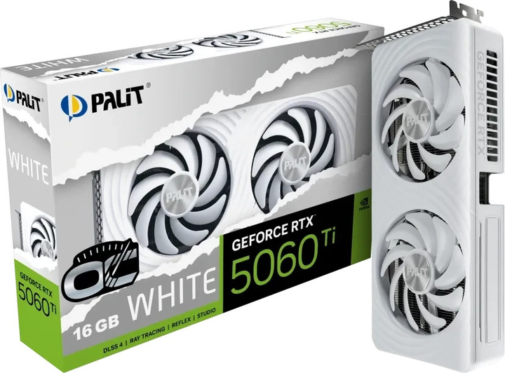 Karta graficzna Palit PCI-Ex GeForce RTX 5060 Ti White OC 16GB GDDR7 (128bit) (2602/28000) (HDMI, 3 x DisplayPort) (NE7506TU19T1-GB2061M) - obraz 12