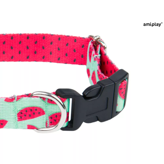 Нашийник для собак Comfy by AquaEl BE HAPPY регульований M Denim Watermelon (5907563282254) - зображення 2