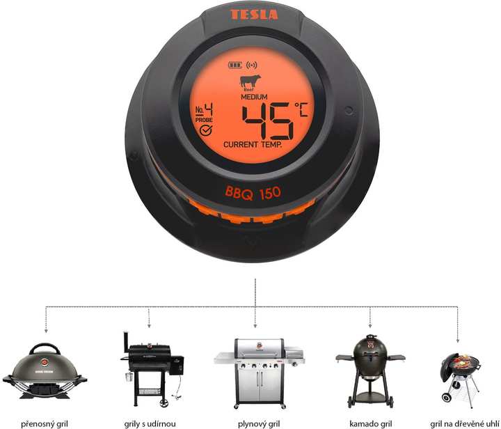 Termometr do mięsa Tesla Cook BBQ 150 Smart z sondą Bluetooth 5.2 i aplikacją mobilną (8595689805975) - obraz 7