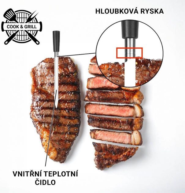 Termometr do mięsa Tesla Cook BBQ 200 z sondą Bluetooth 5.2 i aplikacją mobilną (8595689805739) - obraz 7