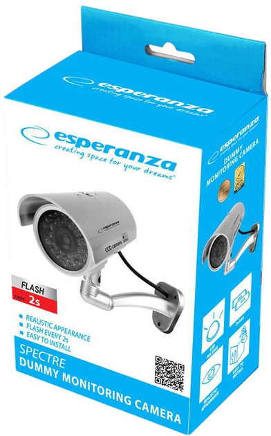 Atrapa kamery monitorującej Esperanza Spectre Srebrna (5901299960875) - obraz 5