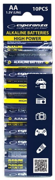 Baterie alkaliczne Esperanza AA 10 szt (5901299959787) - obraz 4