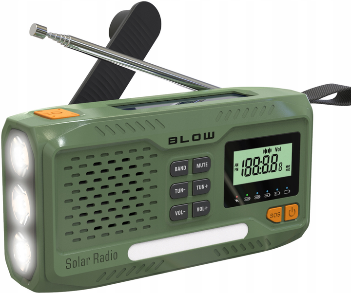 Radio przenośne analogowe solarne Blow AM/FM RA13 (5900804146032) - obraz 1