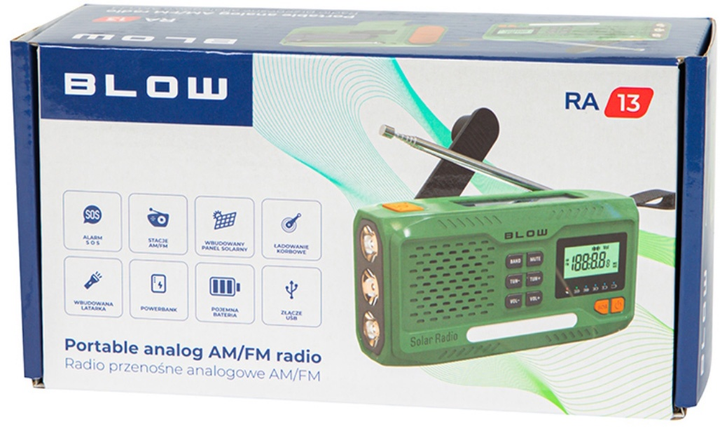 Radio przenośne analogowe solarne Blow AM/FM RA13 (5900804146032) - obraz 6