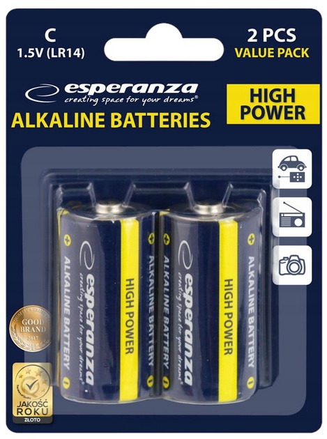 Baterie alkaliczne Esperanza LR14 2 szt (5901299957974) - obraz 3
