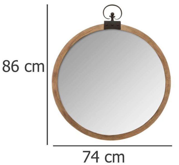 Настінне дзеркало Atmosphera 167025 Sarah кругле в дерев'янній рамі 74 см (3560238660348) - зображення 3