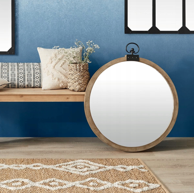 Настінне дзеркало Atmosphera 167025 Sarah кругле в дерев'янній рамі 74 см (3560238660348) - зображення 6