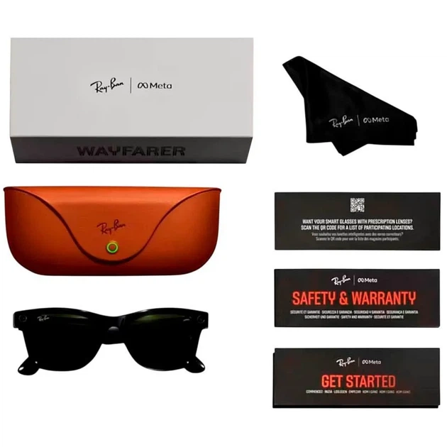Смарт-очки Ray-Ban Meta Wayfarer Shiny Black Frame Green Lenses (RW4006 601/71 50-22) Б/У [145519] - изображение 7