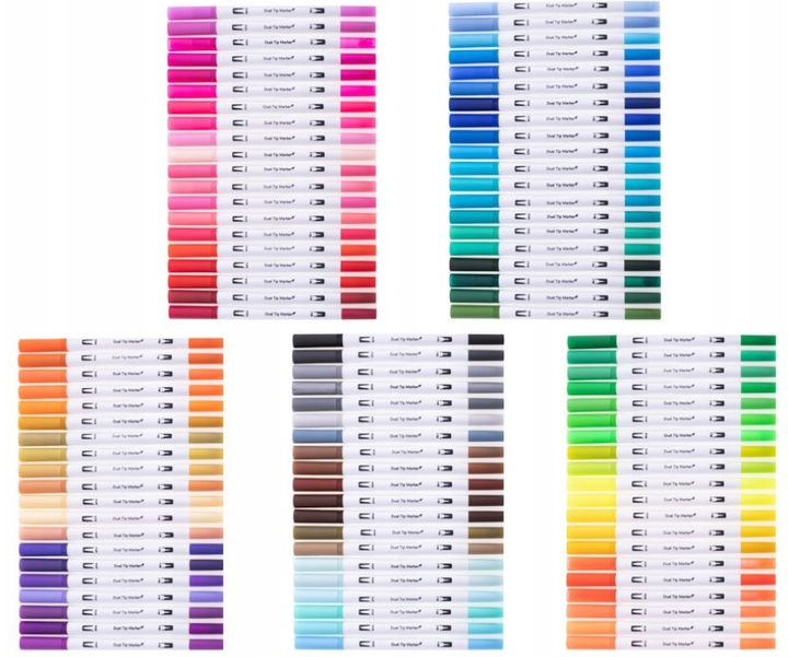 Набір фломастерів KIK Dual Tip Brush Pens 100 шт (5903039731615) - зображення 4