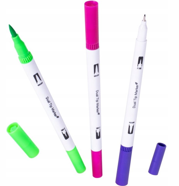 Набір фломастерів KIK Dual Tip Brush Pens 100 шт (5903039731615) - зображення 5