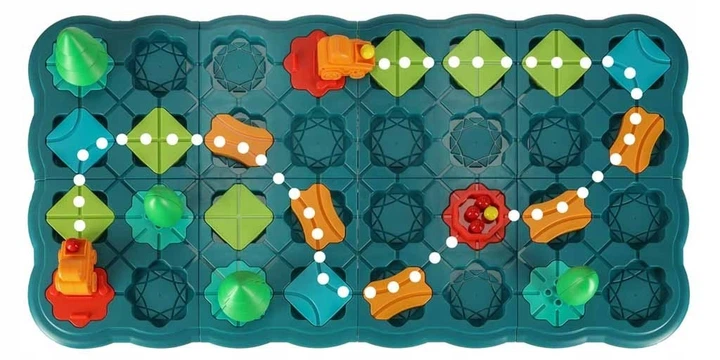 Gra planszowa KIK Labirynt tor przeszkód zakręty 56 elementów (5903039764484) - obraz 10