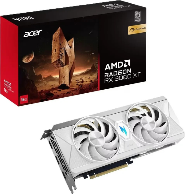 Karta graficzna Acer PCI-Ex Radeon RX 9060 XT Nitro OC White Edition 16GB GDDR6 (128bit) (3320/20000) (HDMI, 2 x DisplayPort) (DP.Z4KWW.P02) - obraz 5
