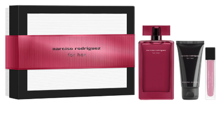 Zestaw damski Narciso Rodriguez For Her Woda perfumowana 100 ml + balsam do ciała 50 ml + woda perfumowana 10 ml (3423222133818) - obraz 1