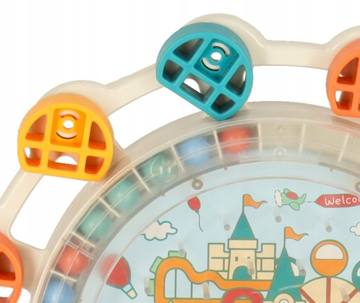 Zabawka edukacyjna KIK Diabelski młyn karuzela z kierownicą łapanie piłek (5903039763227) - obraz 5