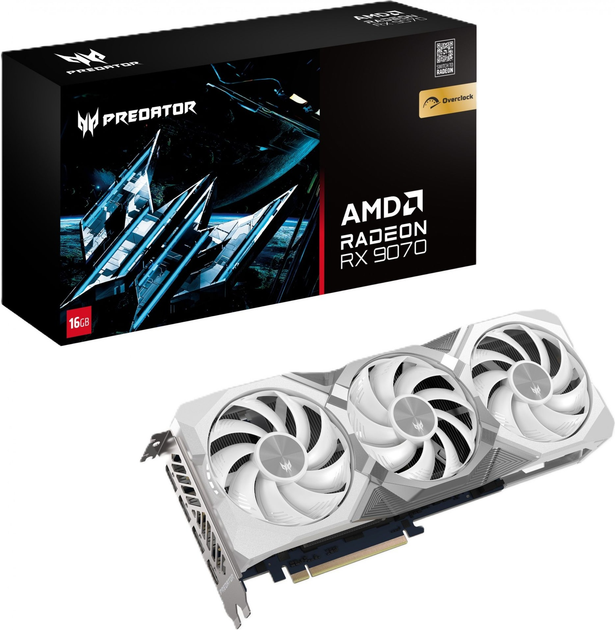 Відеокарта Acer PCI-Ex Radeon RX 9070 Predator BiFrost White Edition OC 16GB GDDR6 (256bit) (2700/20000) (HDMI, 3 x DisplayPort) (DP.Z4GWW.P02) - зображення 2