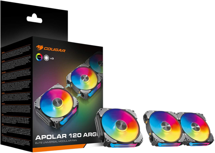 Zestaw 3 wentylatorów Cougar Apolar 120 ARGB Black (CF-APR12HB3-RGB) - obraz 10