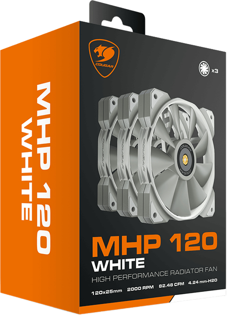 Набір з 3 вентиляторів Cougar MHP 120 Black (CGR-CF-MHP12HB3-W) - зображення 6