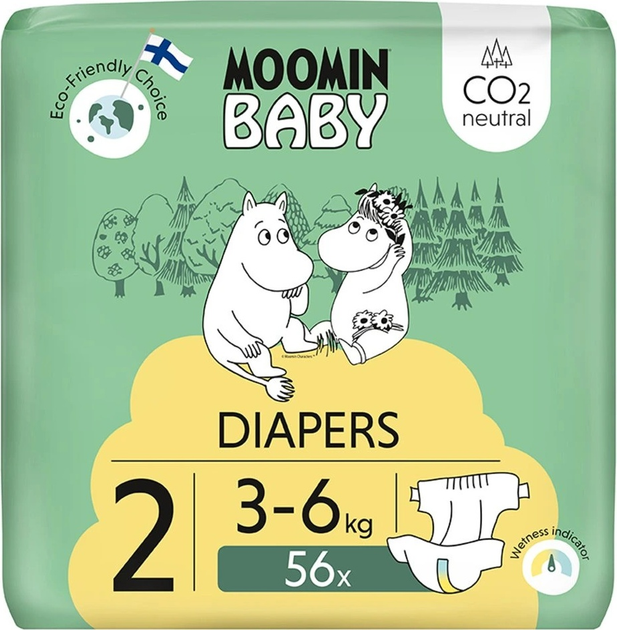 Pieluchy Moomin Baby 3-6 kg 56 szt (6414100581002) - obraz 1