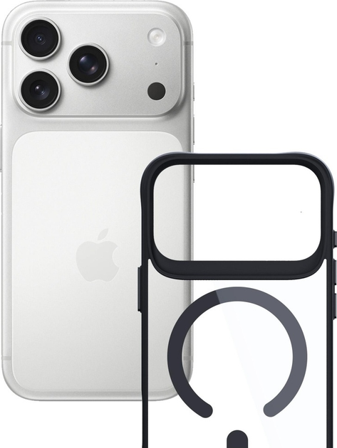 Etui plecki 3MK Satin Armor MagCase do Apple iPhone 17 Pro Transparent-Black (5903108664998) - obraz 2