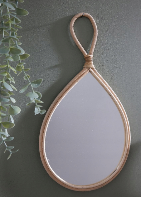 Lustro wiszące La Factory w rattanowej ramie 37 x 20 cm Beżowe (3574641234409) - obraz 2