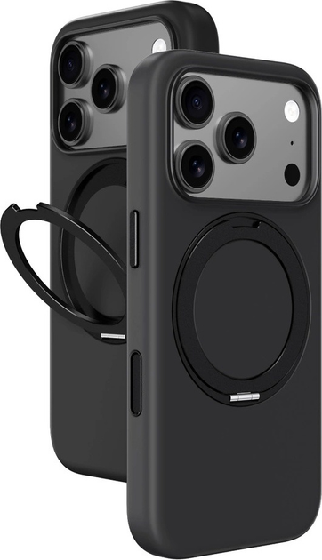 Etui plecki AMAZINGthing Cloudie with stand do Apple iPhone 17 Pro Max Black (IP176.9PCBK) - obraz 5