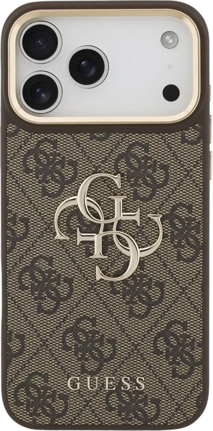 Панель Guess 4G Big 4G Classic Logo Big Strap Metal Buttons для Apple iPhone 17 Pro Max Brown (3666339488741) - зображення 3