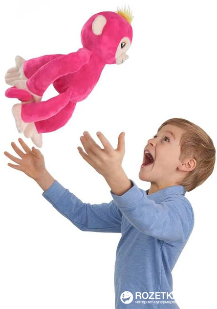 Zabawka ineraktywna WowWee małpka Bella Fingerlings Hugs 35 cm różowa (0771171135326) - obraz 5