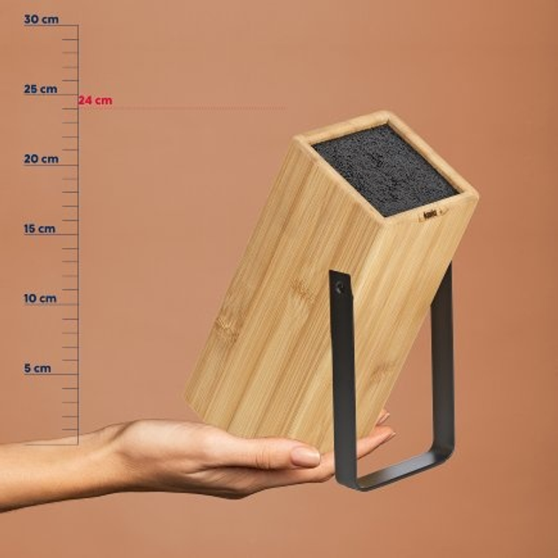 Blok na noże Kela Kiril bambusowy czarny 20 x 10 x 24 cm (4025457112843) - obraz 5