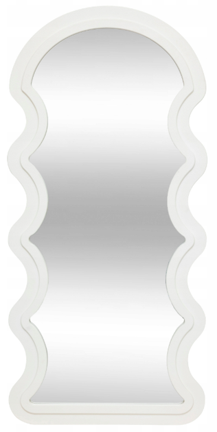 Декоративне дзеркало підвісне Atmosphera EMILY незвичайна форма хвиляста рама 114 x 54 см Біле (3560233006493) - зображення 1