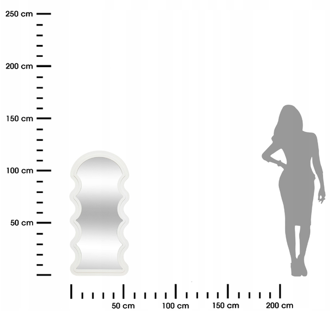 Декоративне дзеркало підвісне Atmosphera EMILY незвичайна форма хвиляста рама 114 x 54 см Біле (3560233006493) - зображення 4