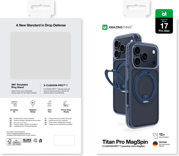 Etui plecki AMAZINGthing Titan Pro MagSpin Case do Apple iPhone 17 Pro Max Blue (IP176.9PTSBU) - obraz 8