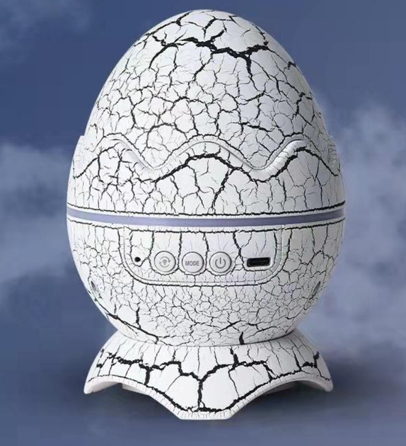 Ночник-проектор звездного неба Динозавровое яйцо K850 White: 21 режим, Bluetooth-колонки, белый шум, пульт ДУ - изображение 2