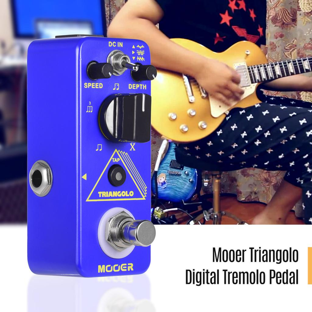 Гитарная педаль Mooer Triangolo MTR3, аналоговое Tremolo, 3 формы волны, True Bypass, металлический корпус - изображение 5