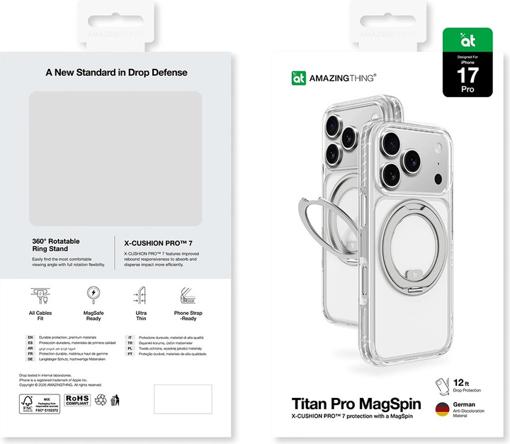 Etui plecki AMAZINGthing Titan Pro MagSpin Case do Apple iPhone 17 Pro Gray (IP176.3PTSGY) - obraz 8