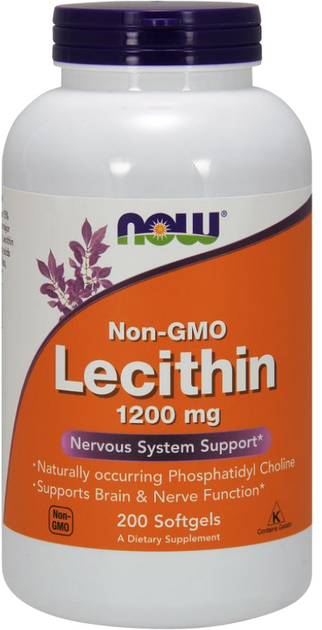 Натуральна добавка Now Foods Lecithin софт гель 1200 мг 200 капсул (733739022127) - зображення 1