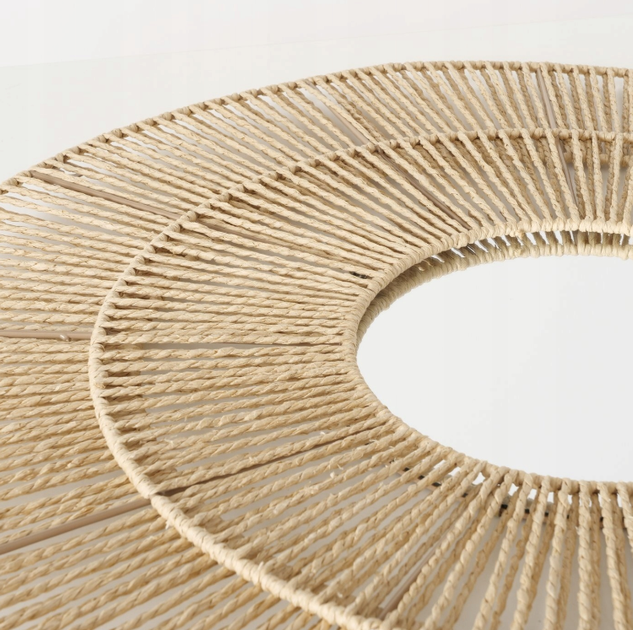 Lustro dekoracyjne wiszące Boltze okrągle w plecionej ramie 75 cm (4066076460434) - obraz 2