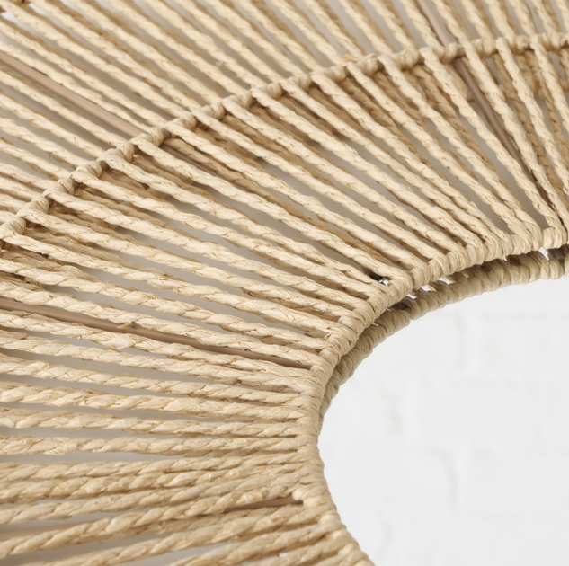 Lustro dekoracyjne wiszące Boltze okrągle w plecionej ramie 75 cm (4066076460434) - obraz 3