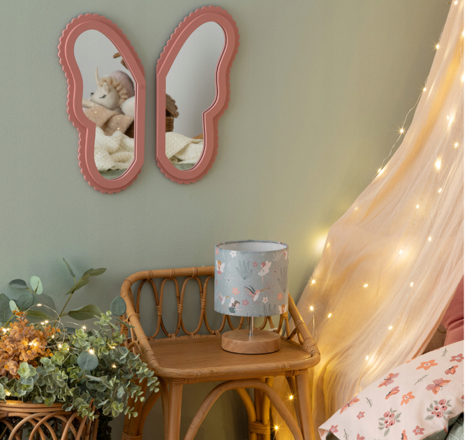 Dekoracyjne Lustro wiszące Atmosphera for Kids ANNA skrzydła motyla 37 x 1.2 x 37 cm Różowe (3560232995194) - obraz 6