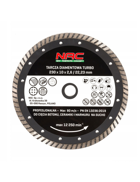 Zestaw 2 tarcze Nac diamentowe 230 mm / 22.23 mm, DC-2SET (5902490788527) - obraz 4