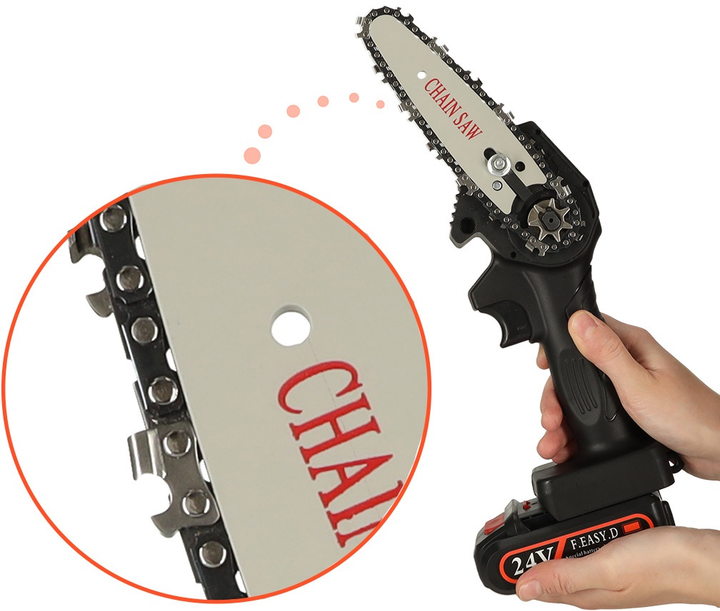 Акумуляторна ланцюгова пила KIK KX4655 ручна USB у валізі (5903039739031) - зображення 4