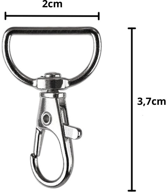 Металевий карабін Ikonka рибка 2 мм 500 шт (5903039752870) - зображення 2