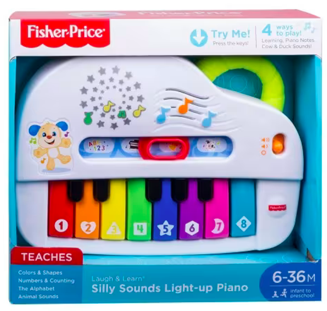Pianino edukacyjne interaktywne dla malucha Fisher-Price Laugh and Learn z podświetleniem GFV21 (887961769906) - obraz 2