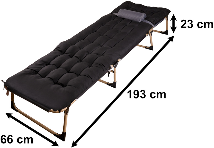 Łóżko turystyczne Ikonka składane 193 cm Czarny (5903039749191) - obraz 5