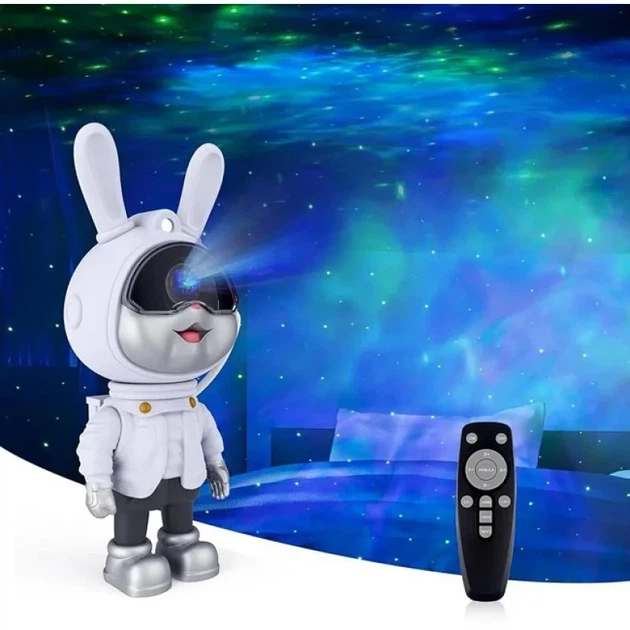 Лампа-ночник Заяц-космонавт/Звездное небо USB аккумулятор и пульт (MX-00009664) - изображение 2
