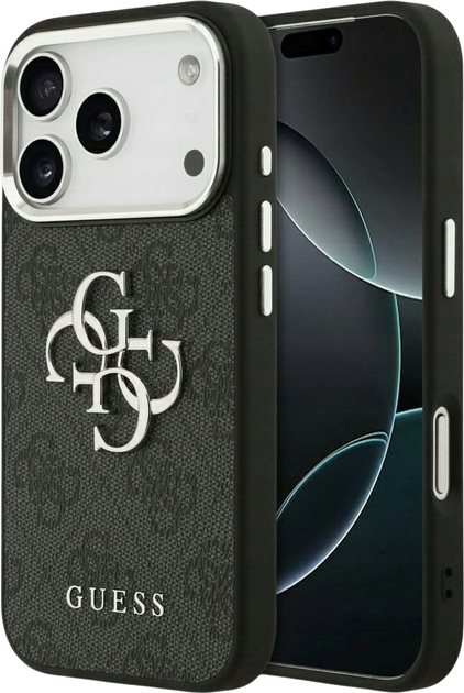 Панель Guess 4G Big 4G Classic Logo для Apple iPhone 17 Pro Max Black/Silver (3666339517786) - зображення 1
