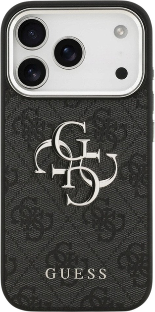 Панель Guess 4G Big 4G Classic Logo для Apple iPhone 17 Pro Max Black/Silver (3666339517786) - зображення 3