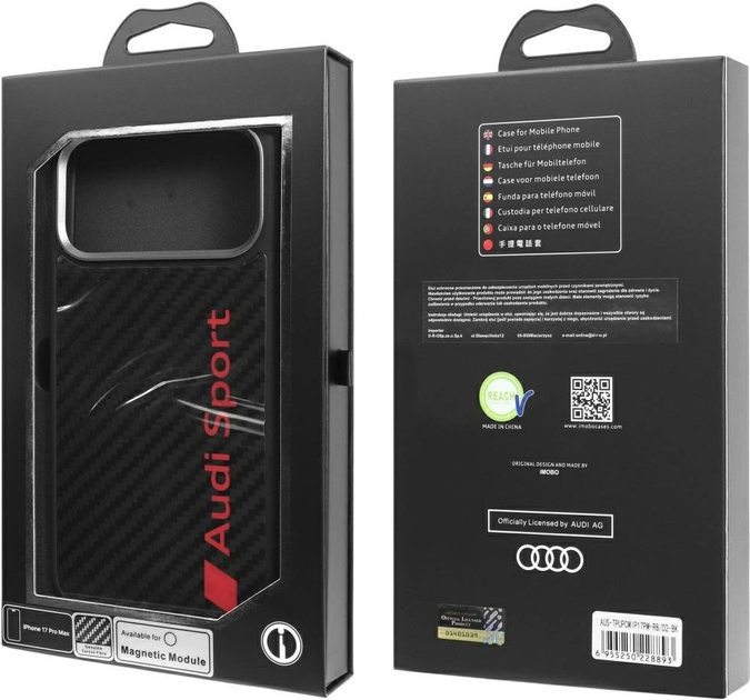 Etui plecki Audi R8 Carbon Fiber MagSafe do Apple iPhone 17 Pro Max Black (AUS-TPUPCMIP17PM-R8/D2-BK) - obraz 10