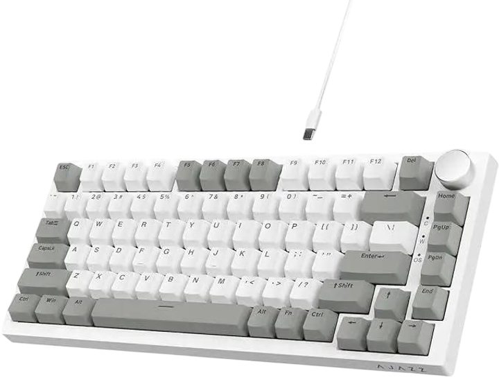 Механічна Клавіатура AJAZZ AK820 з підсвічуванням Клавіш Hot-Swap White Grey - зображення 2